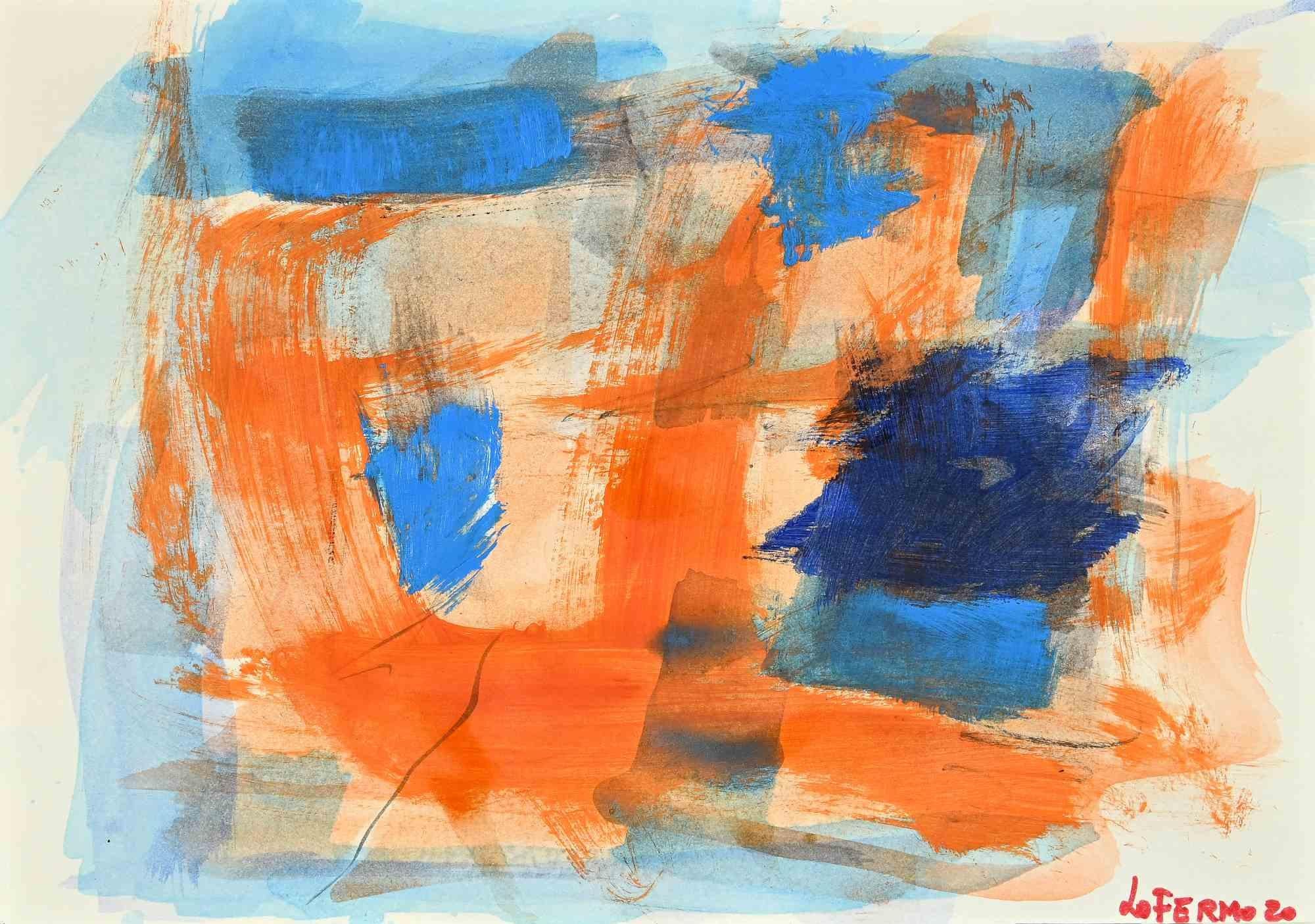 Abstract Composition -Tempera and Watercolor by Giorgio Lo Fermo - 2020