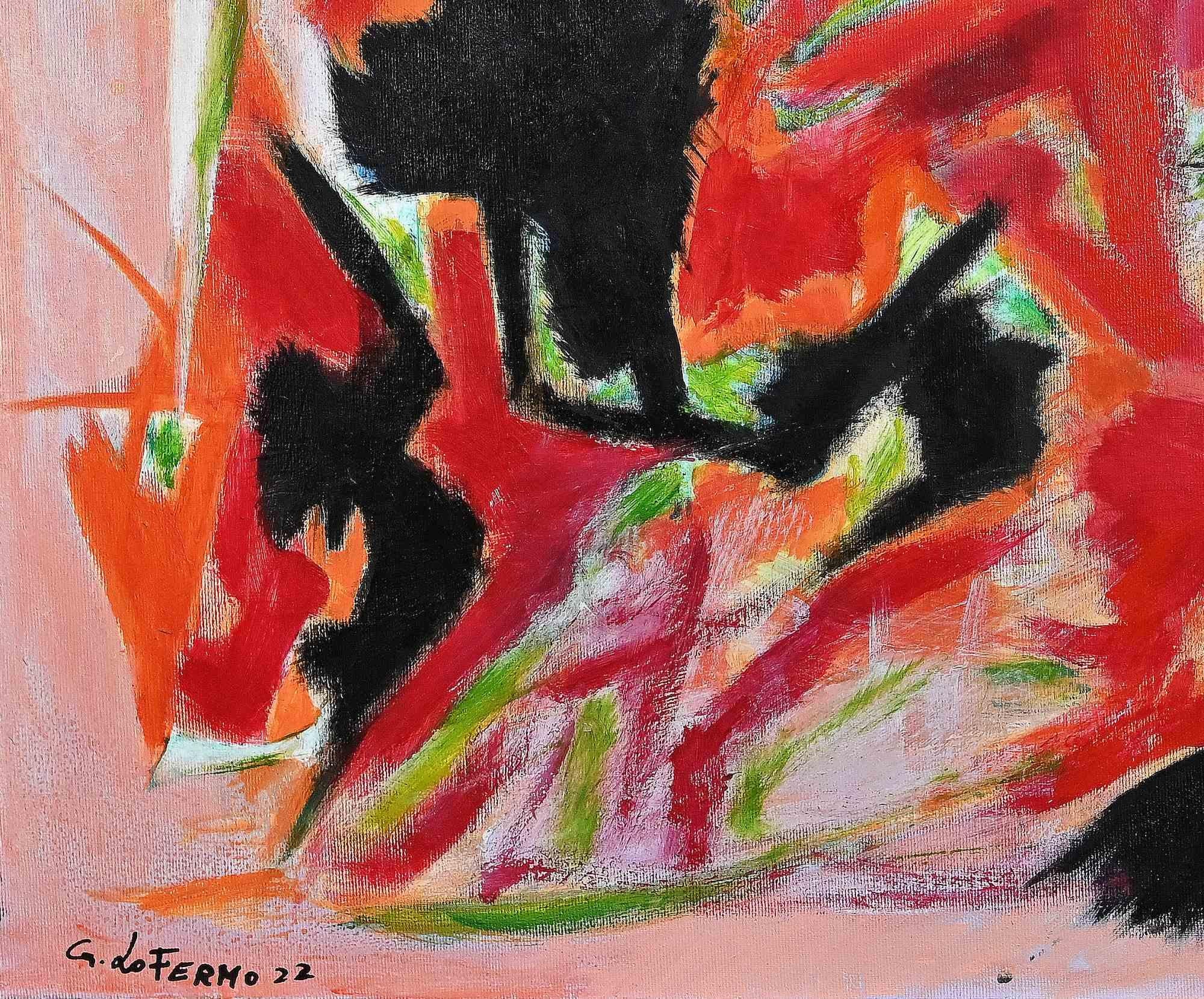 Abstrakter Expressionismus – Ölgemälde auf Leinwand von Giorgio Lo Fermo – 2022 im Angebot 1