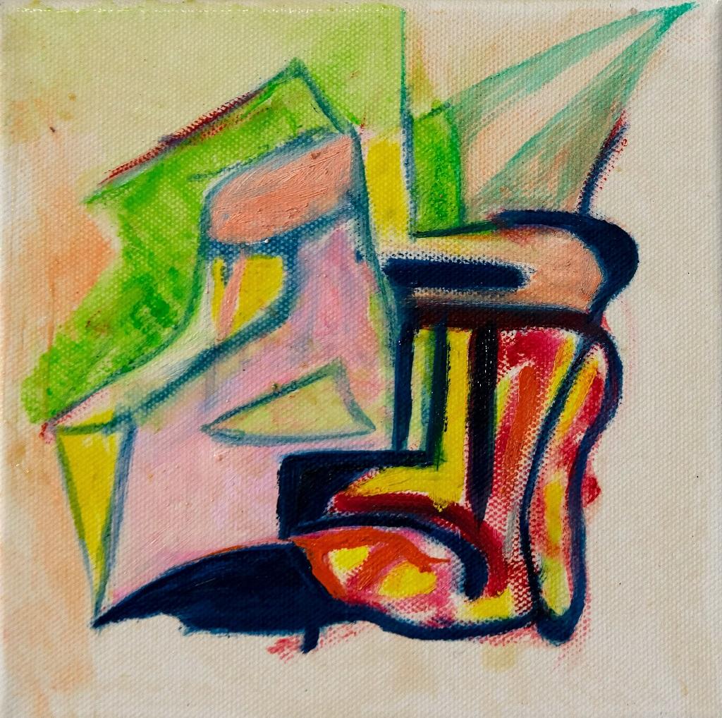 Giorgio Lo Fermo Abstract Painting - Acid Composition - Oil Painting by G. Lo Fermo - 2020