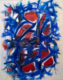 Blue Abstract Composition - Original Oil on Canvas by G. Lo Fermo - 2020