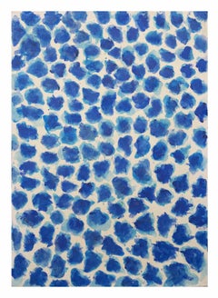 Blue Abstract Composition - Original Oil On Canvas by Giorgio Lo Fermo - 2020s