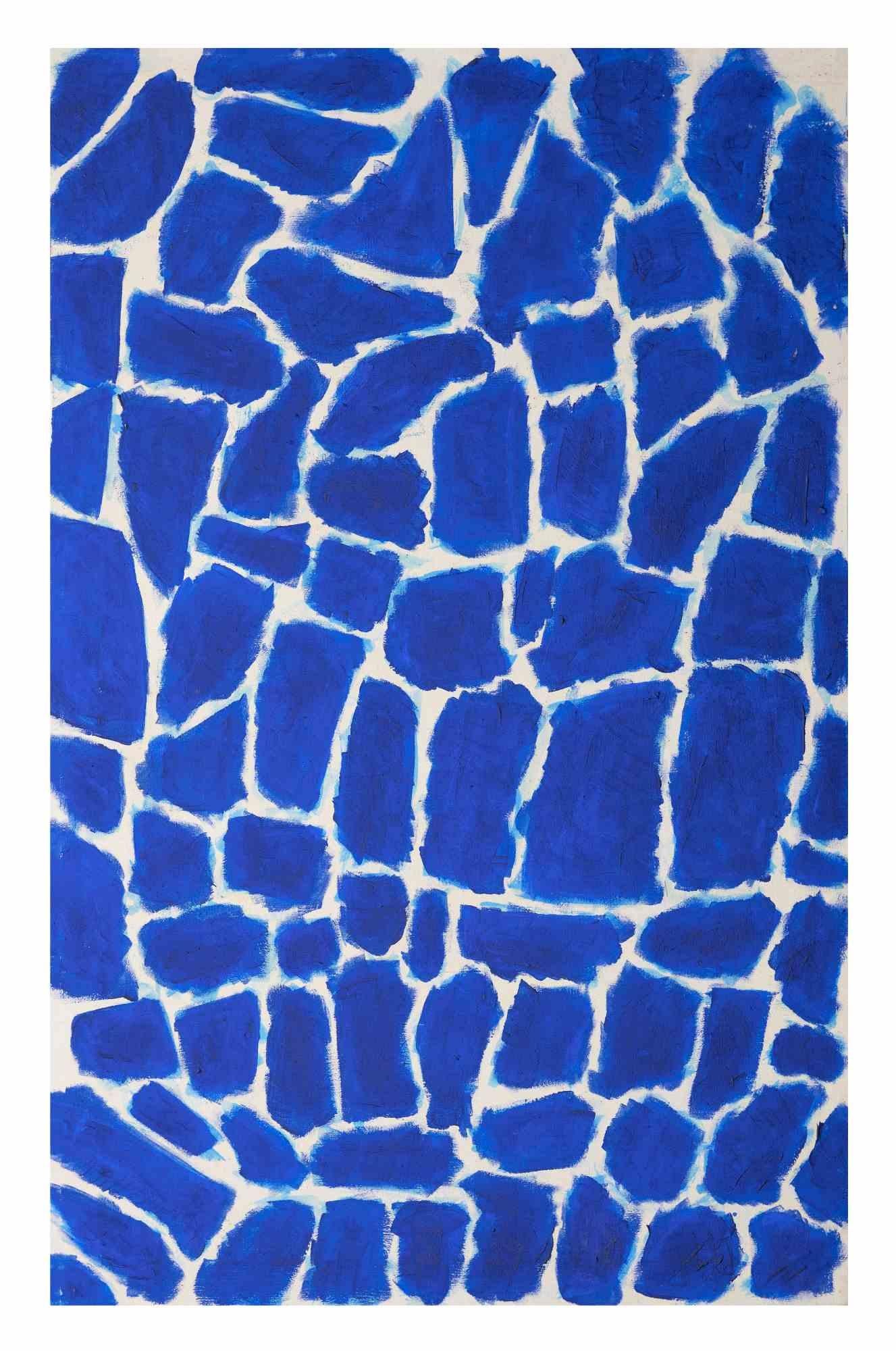 Composition abstraite bleue - Huile sur toile de Giorgio Lo Fermo - 2021