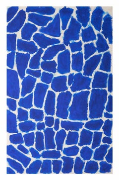 Abstrakte Komposition in Blau – Öl auf Leinwand von Giorgio Lo Fermo – 2021