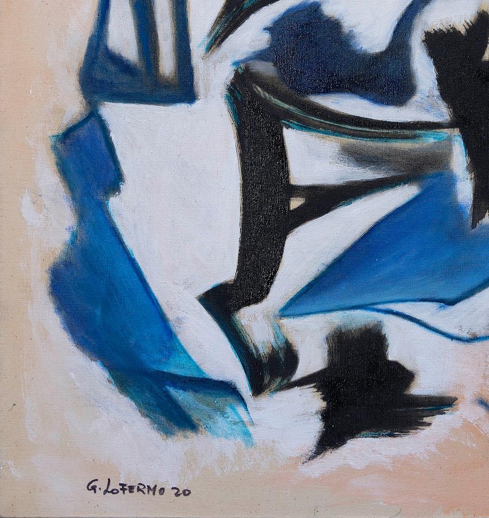 Blue and Black is an artwork realized by Giorgio Lo Fermo (b. 1947) in 2020.

Original Oil Painting on Canvas.

Hand-signed and dated by the artist on the lower left margin: G. Lo Fermo 20.

Perfect conditions.

Giorgio Lo Fermo is an Italian