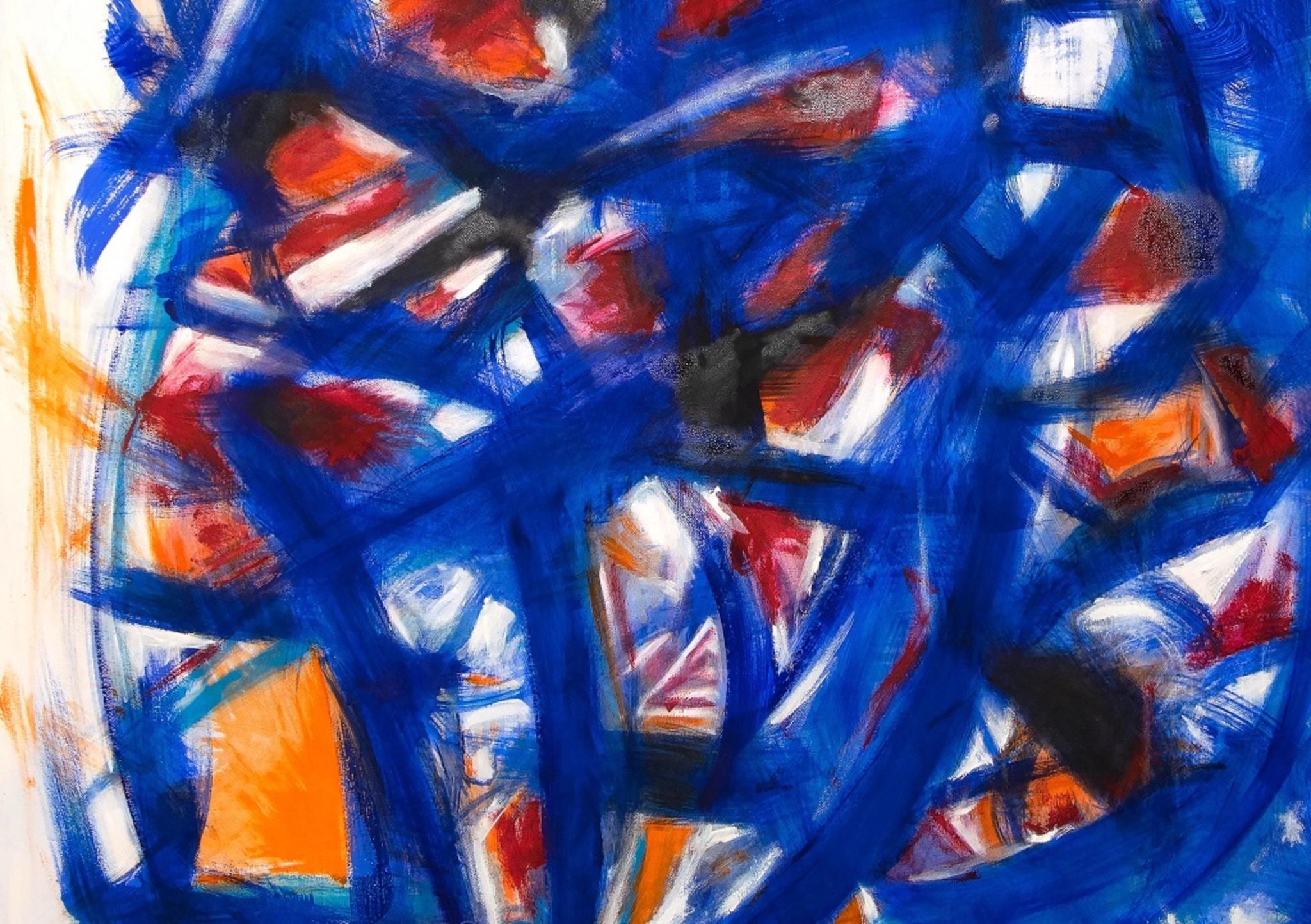 Partita blu e arancione - Olio su tela di G. Lo Fermo - 2020 - Painting di Giorgio Lo Fermo
