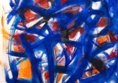 Partita blu e arancione - Olio su tela di G. Lo Fermo - 2020