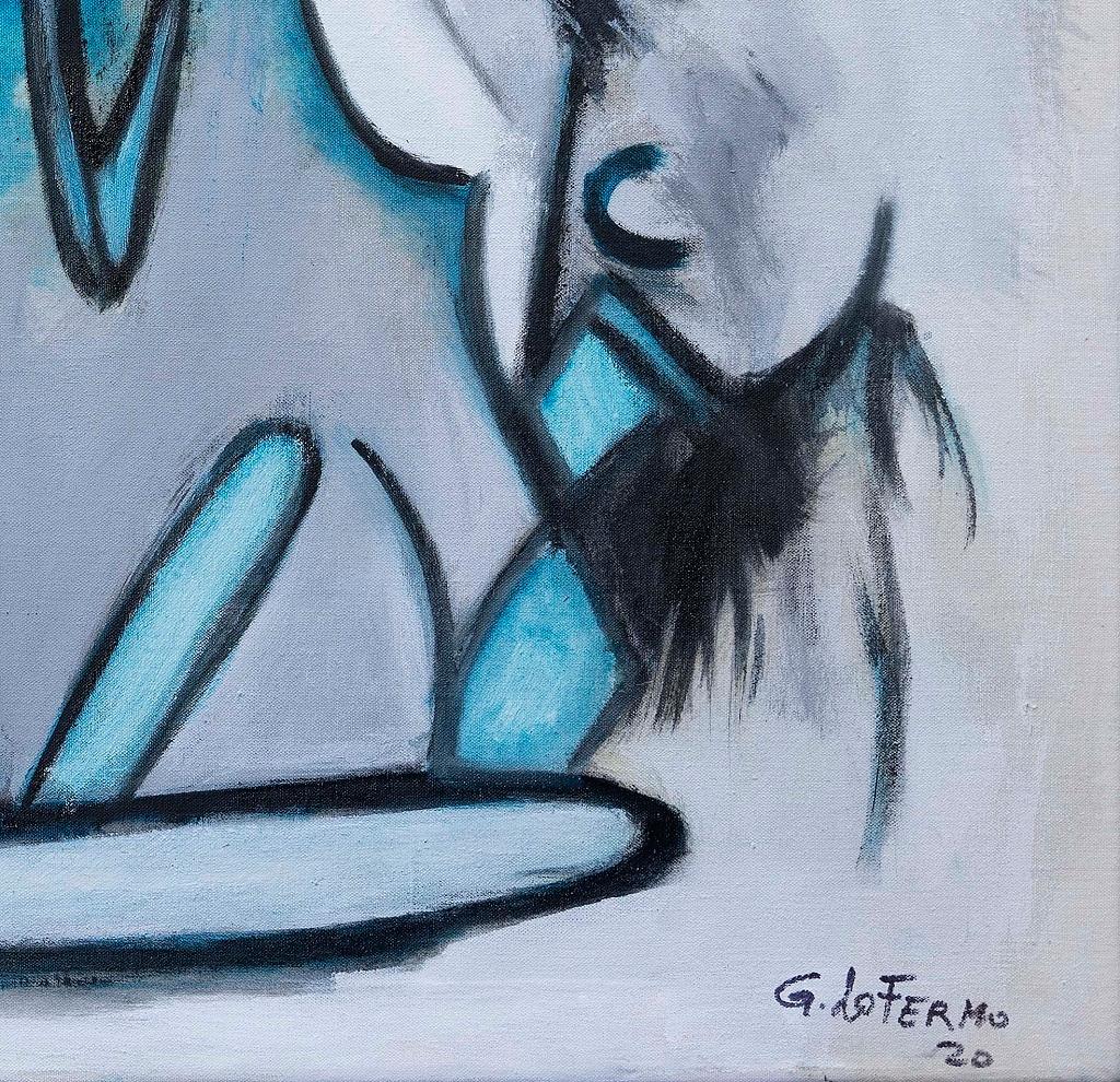 Blue Expressionism - Oil On Canvas by Giorgio Lo Fermo - 2020 For Sale 1