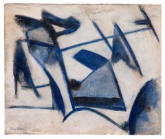 Linee blu - Pittura ad olio di Giorgio Lo Fermo - 2015