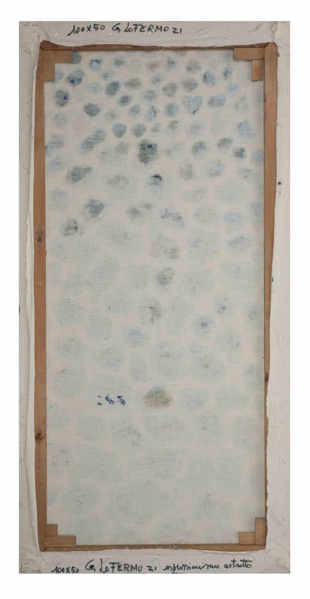 Blaue Flecken – Ölgemälde auf Leinwand von Giorgio Lo Fermo – 2021 im Angebot 2