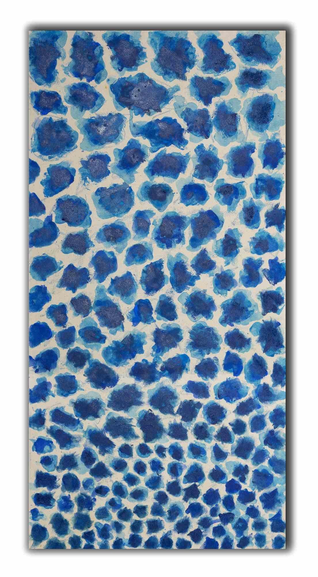 Blue Spots - Oil On Canvas by Giorgio Lo Fermo - 2021 For Sale 1