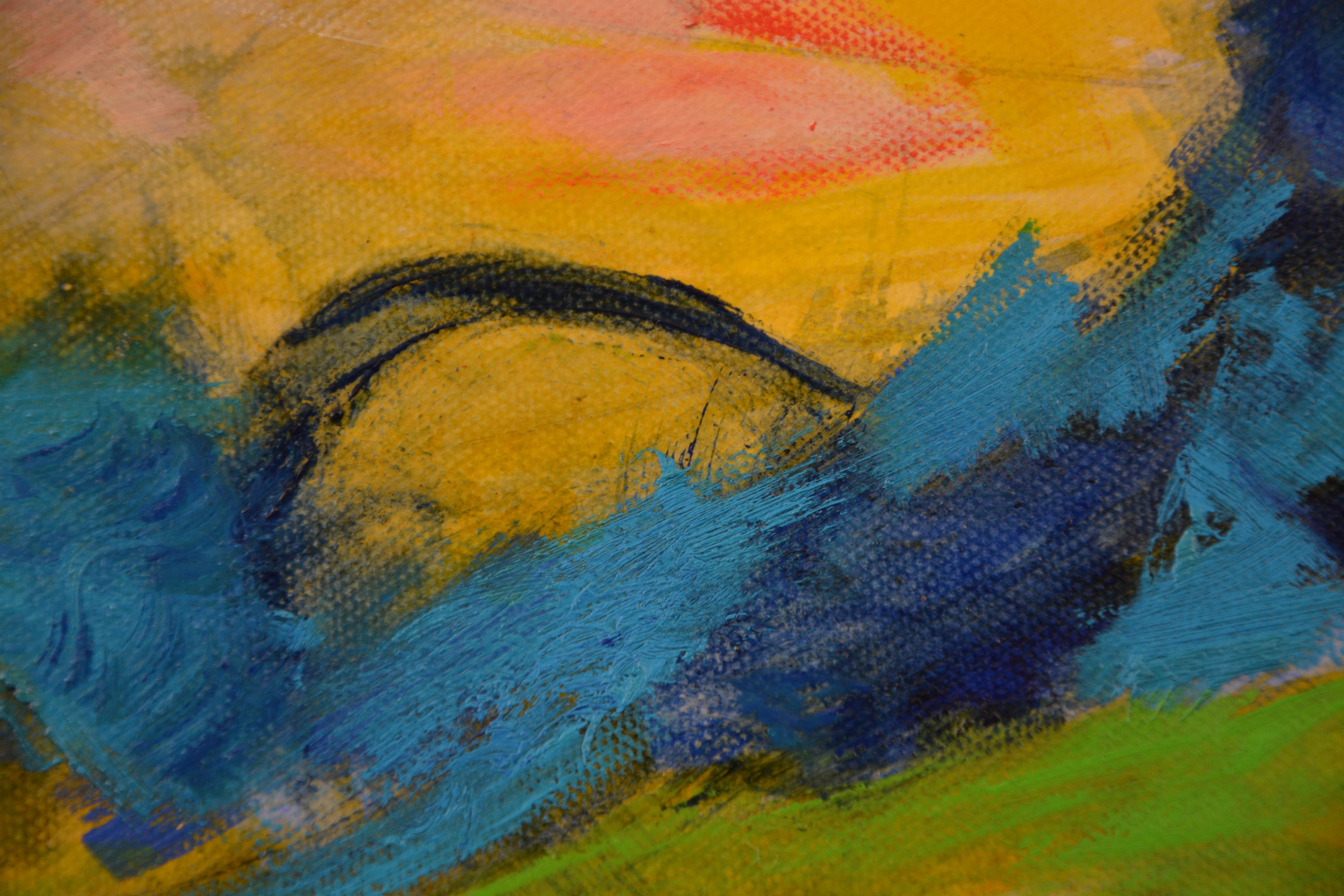 Composition en jaune - Peinture à l'huile 2020 par Giorgio Lo Fermo en vente 2
