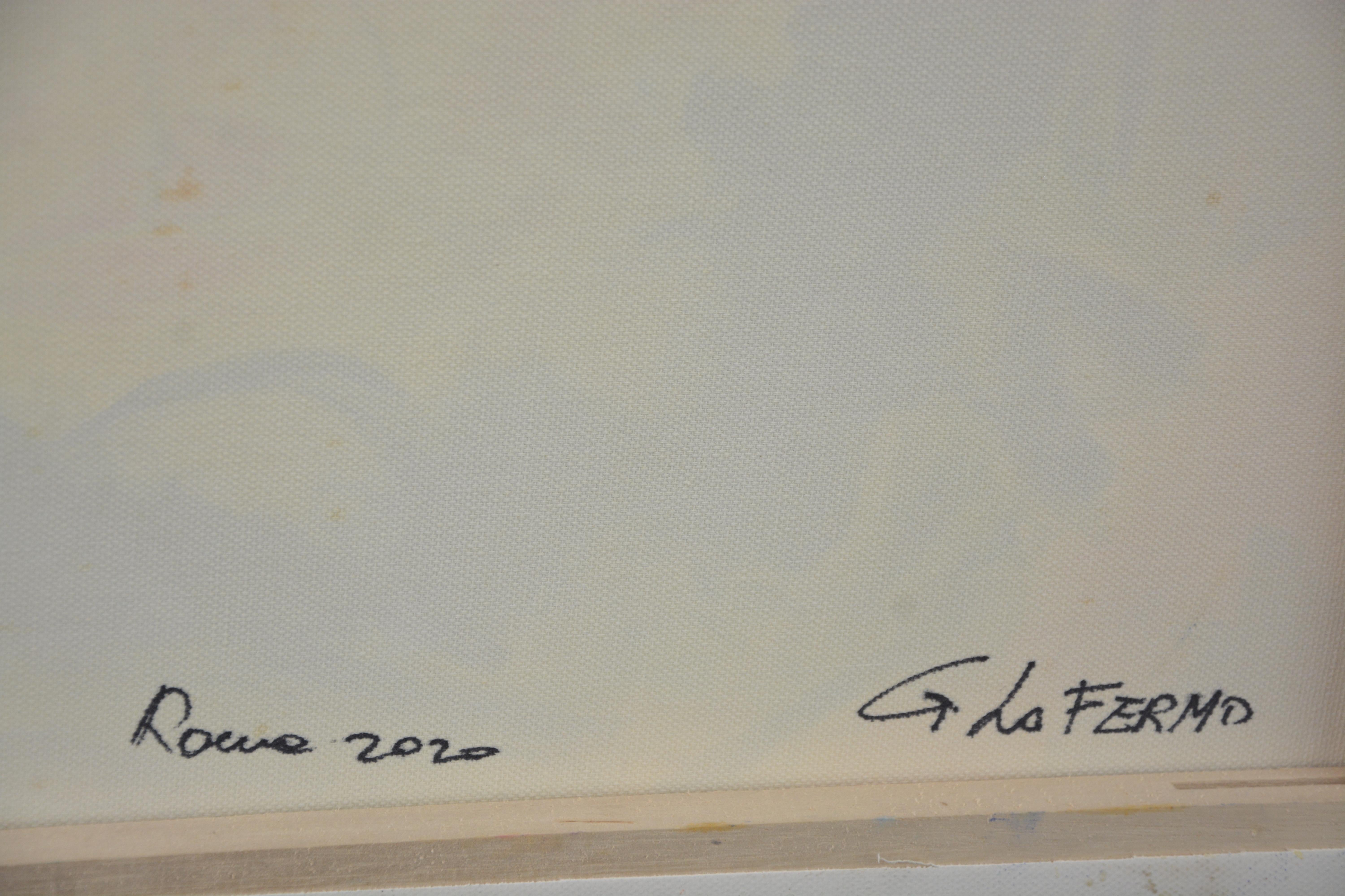 Composition en jaune - Peinture à l'huile 2020 par Giorgio Lo Fermo en vente 4