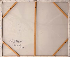 Five Shapes Abstract Oil Painting on Canvas, Signed, 2018, Unframed