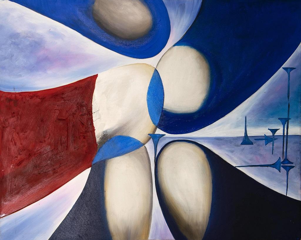 Abstract Painting di Giorgio Lo Fermo - Cinque forme - Pittura a olio di G. Lo Fermo - 2020