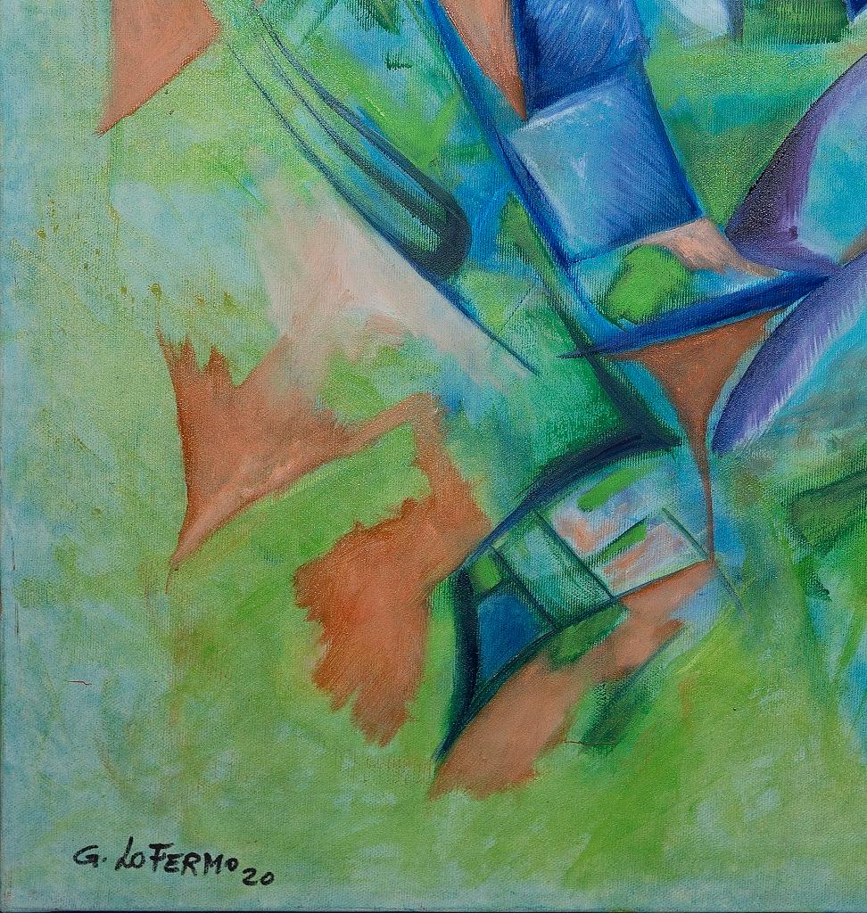 Green Reticulum - Oil On Canvas by Giorgio Lo Fermo - 2020