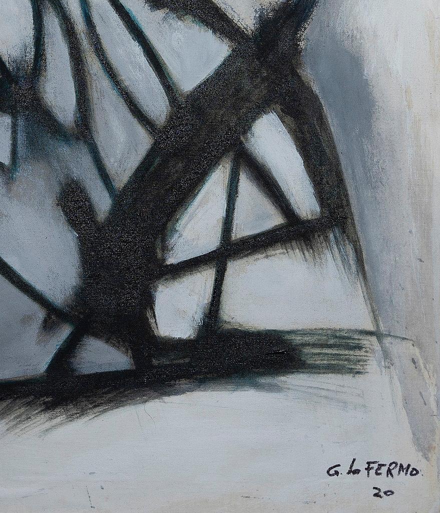 Grey Shape - Oil On Canvas by Giorgio Lo Fermo - 2021 For Sale 1