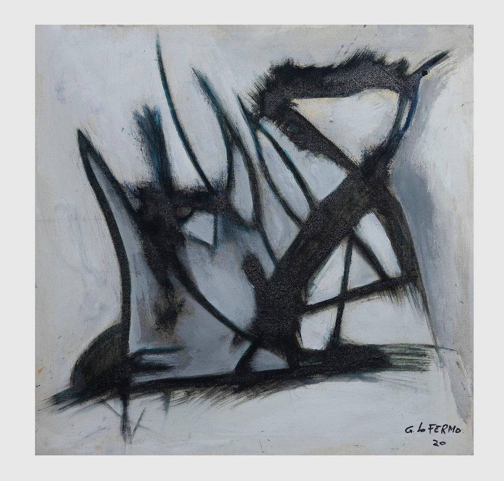 Grey Shape - Oil On Canvas by Giorgio Lo Fermo - 2021