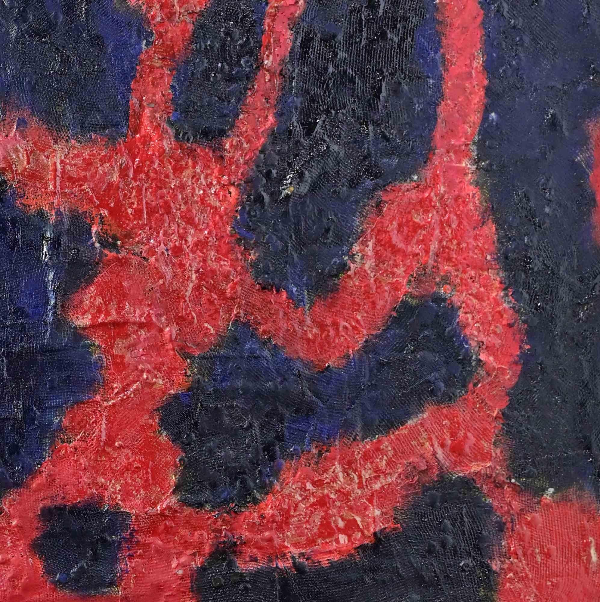 Hommage an Alberto Burri - Ölgemälde von Giorgio Lo Fermo - 2020 im Angebot 1