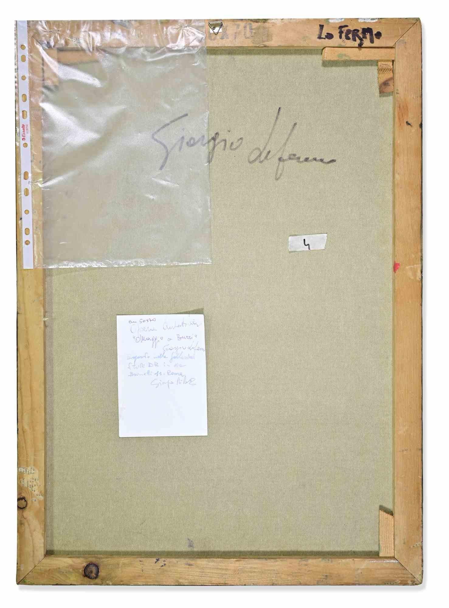 Hommage an Alberto Burri - Ölgemälde von Giorgio Lo Fermo - 2020 im Angebot 2
