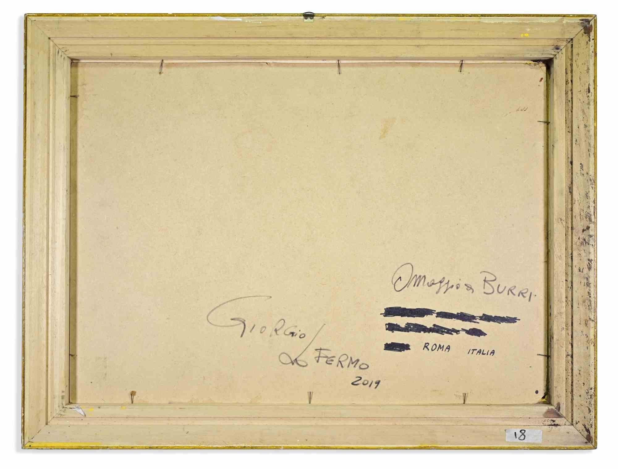 Hommage an Burri - Ölgemälde von Giorgio Lo Fermo - 2019 im Angebot 2