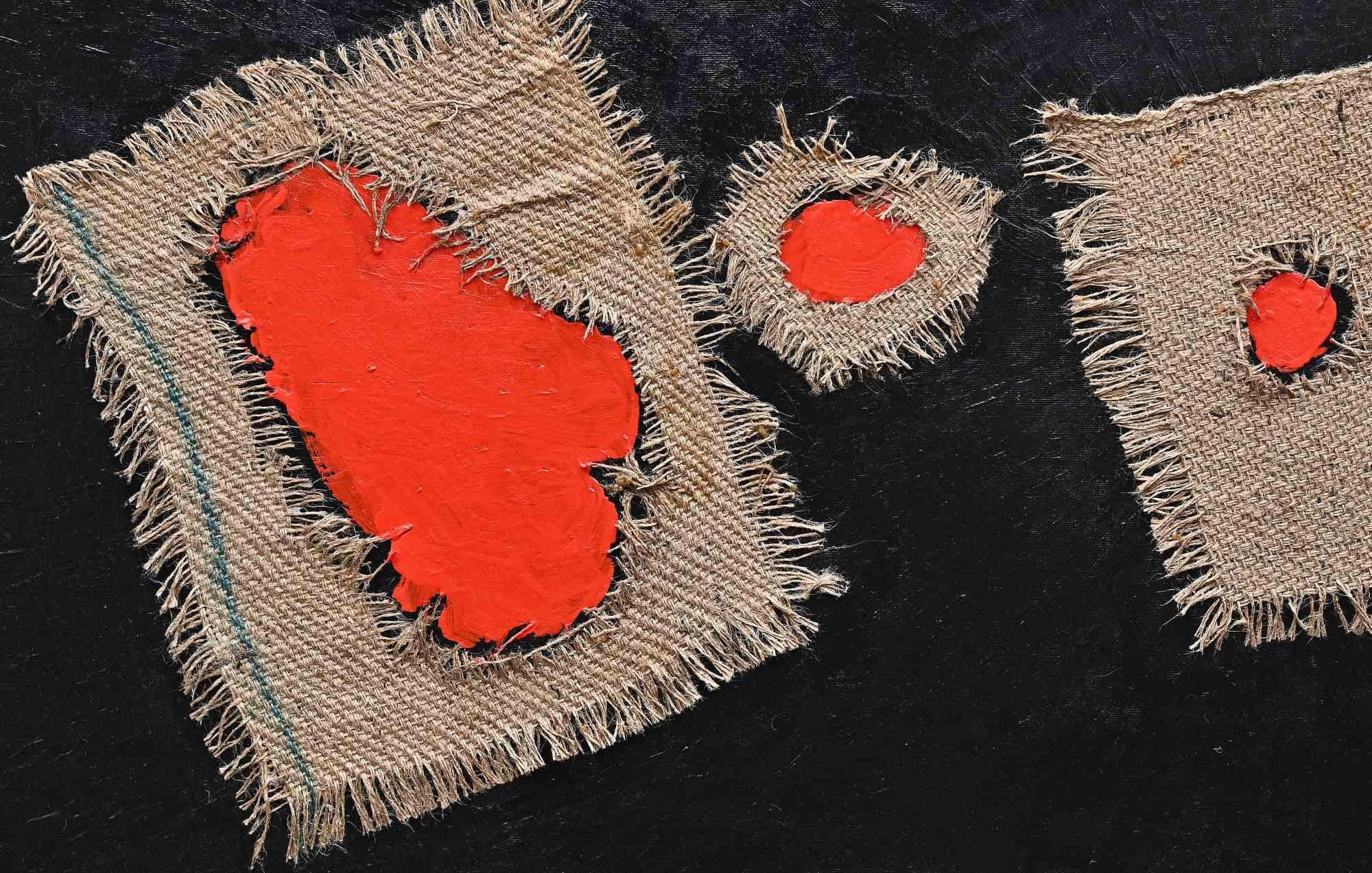 Hommage to Burri - Olio su tela di Giorgio Lo Fermo - 2022 in vendita 1