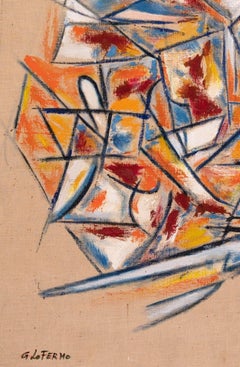 «Lines», pintura al óleo de estilo expresionista abstracto sobre lienzo, 2019, enmarcada