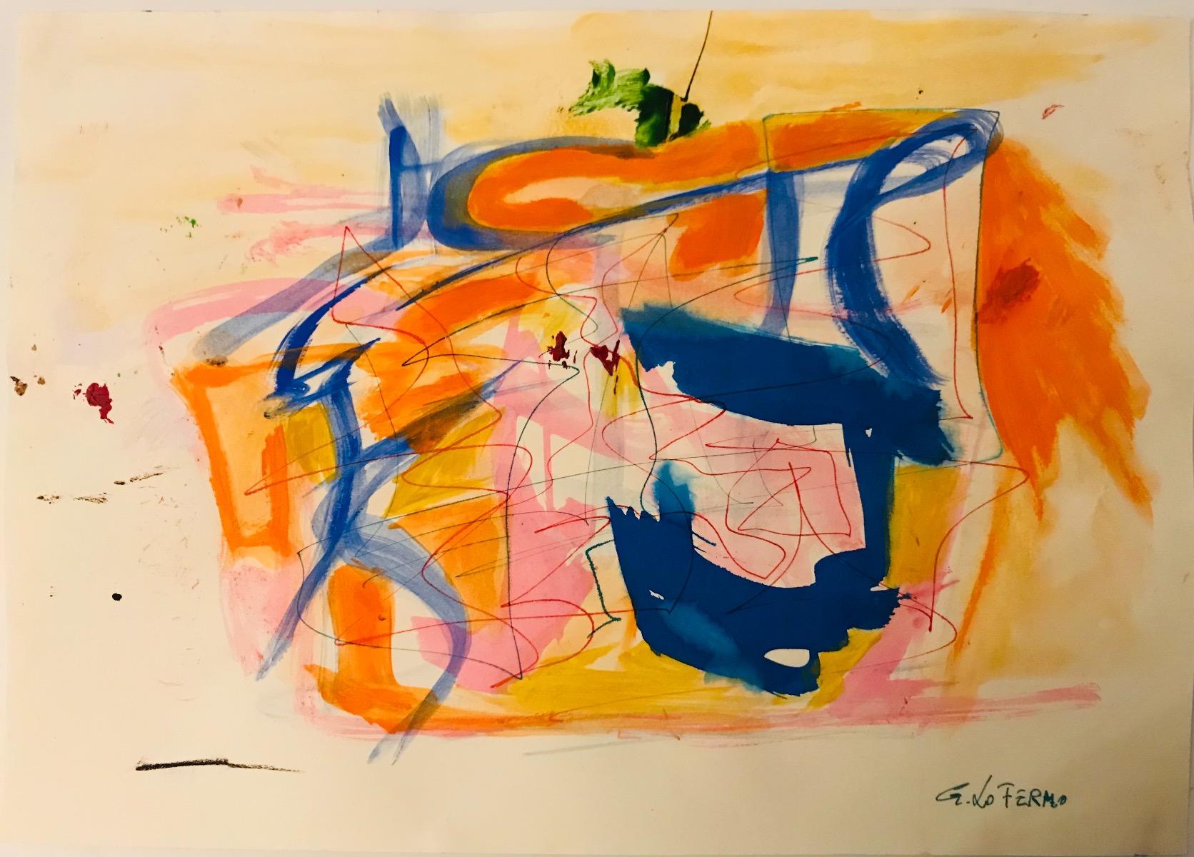 Komposition aus gemischten Farben –  Tempera von Giorgio Lo Fermo – 2020