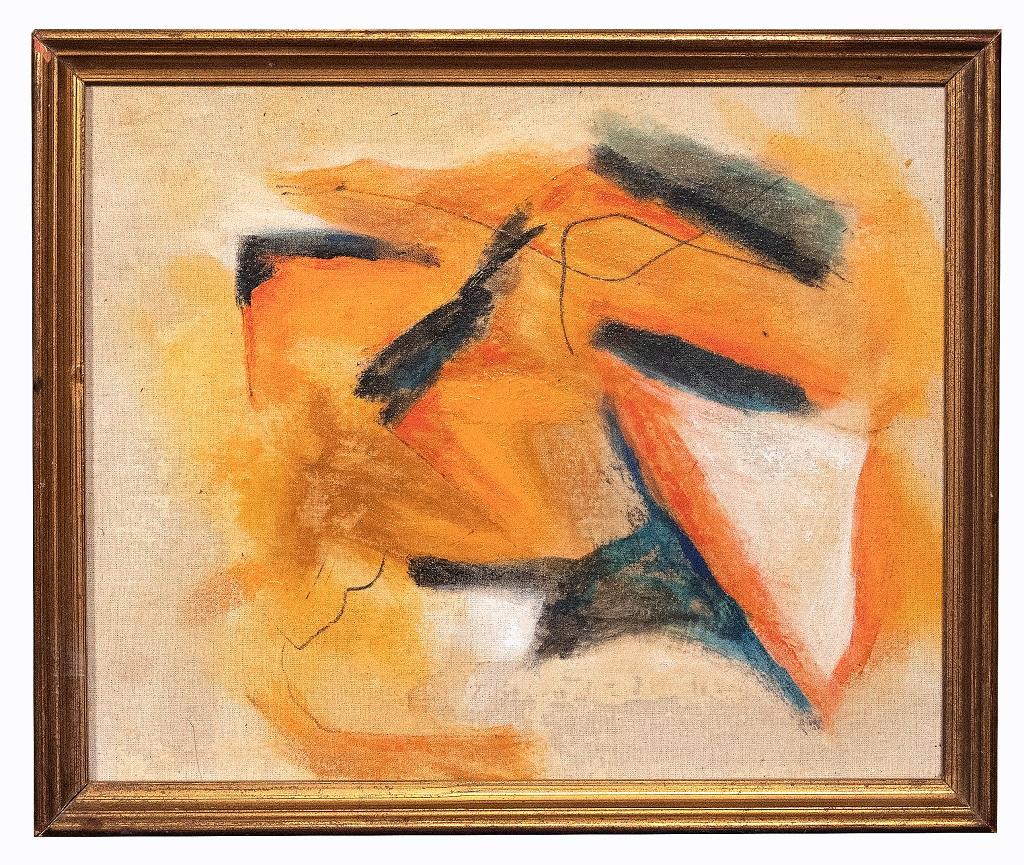 Composition orange et noire - Peinture à l'huile de Giorgio Lo Fermo - 2012