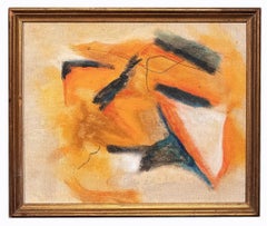Composition orange et noire - Peinture à l'huile de Giorgio Lo Fermo - 2012