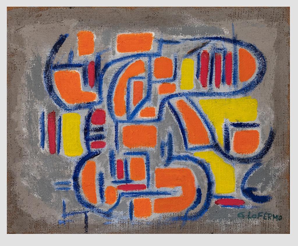 Orange Shape is an original artwork realized by Giorgio Lo Fermo (b. 1947) in 2015.

Oil on canvas.

Hand signed and dated by the artist on the back. Hand-signed on the lower right corner: G.Lo Fermo.

Perfect conditions.

The composition recalls