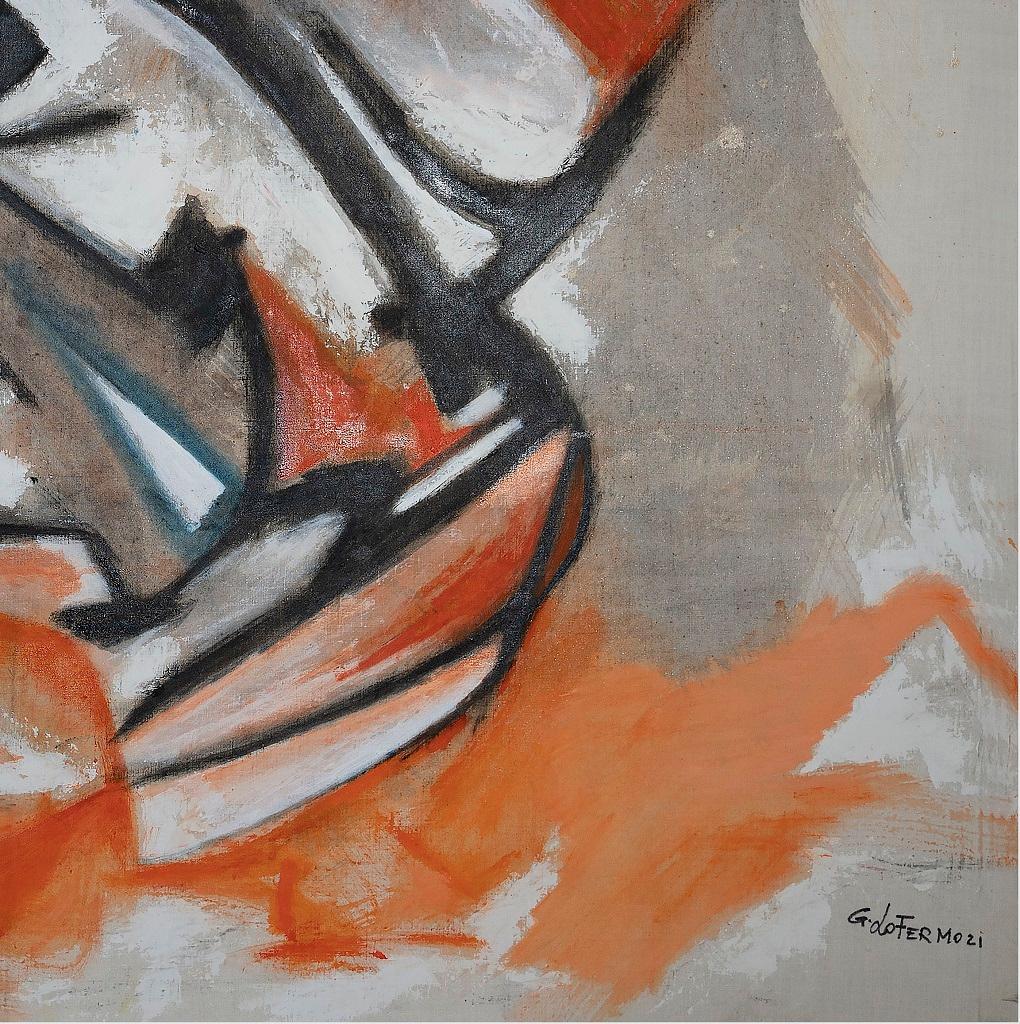Orange Spots - Oil On Canvas by Giorgio Lo Fermo - 2021 For Sale 1