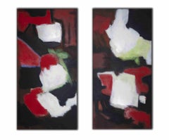 Pair of Abstract Compositions - Original Oil On Canvas by G. Lo Fermo - 2010