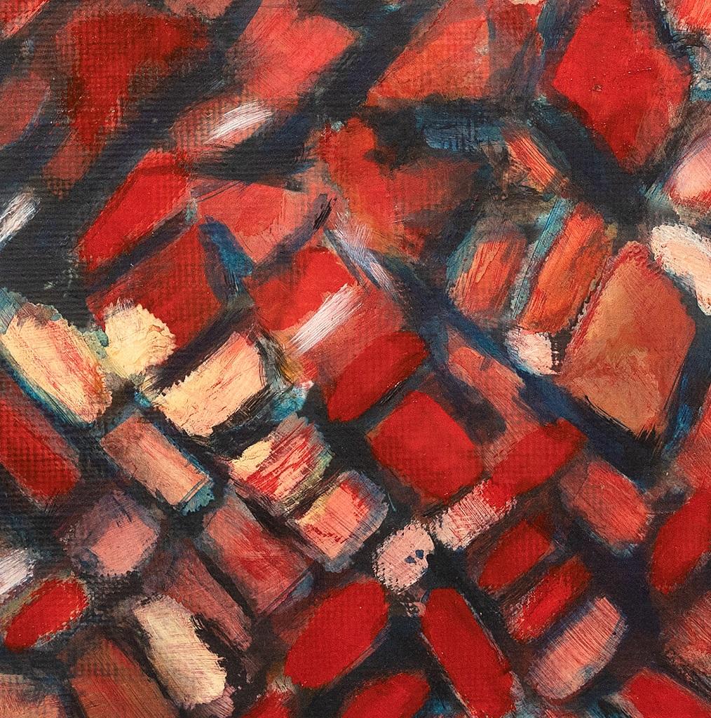 Red Reticulum - Oil Paint by Giorgio Lo Fermo - 2012 For Sale 1