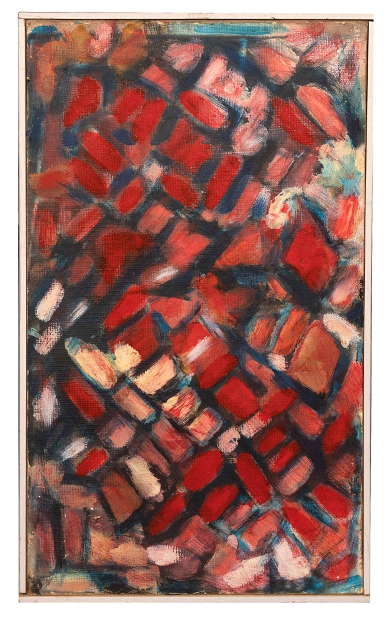 Red Reticulum is an original artwork realized by Giorgio Lo Fermo (b. 1947) in 2012.

Oil on canvas.

Hand signed and dated by the artist on the back: G.Lo Fermo 2012. 

Perfect conditions.

The composition recalls geometrical artworks realized
