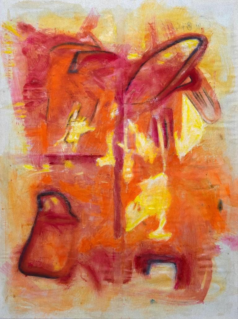 Giorgio Lo Fermo Abstract Painting - The Abstract Flame - Oil on Canvas by G. Lo Fermo - 2020