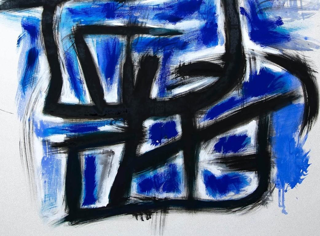 Schwarzes Ideogramm – Ölgemälde von G. Lo Fermo – 2020 (Abstrakt), Painting, von Giorgio Lo Fermo