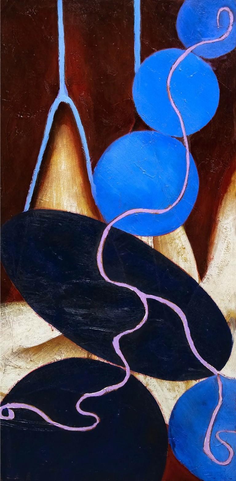 Giorgio Lo Fermo Abstract Painting - The Circle and the Ellipse - Oil Painting by G. Lo Fermo - 2020