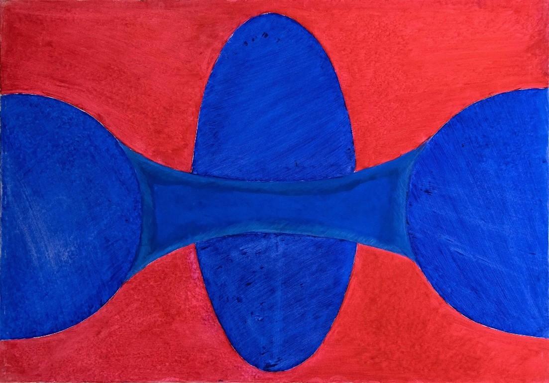 Giorgio Lo Fermo Abstract Painting - The Great Blue Shape - Oil Painting by G. Lo Fermo - 2020