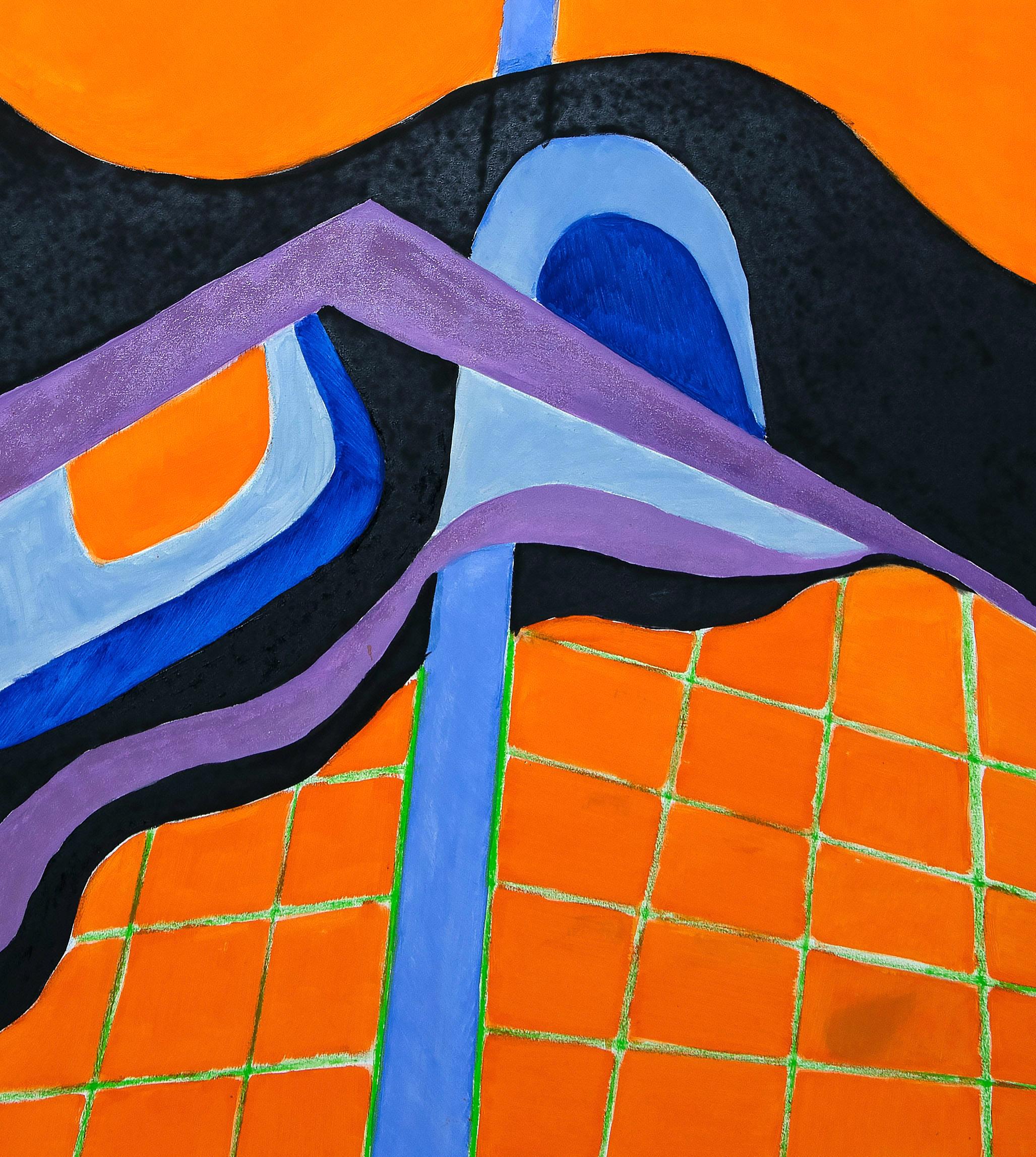 Il pavimento arancione - Olio su tela di G. Lo Fermo - 2020 - Painting Astratto di Giorgio Lo Fermo