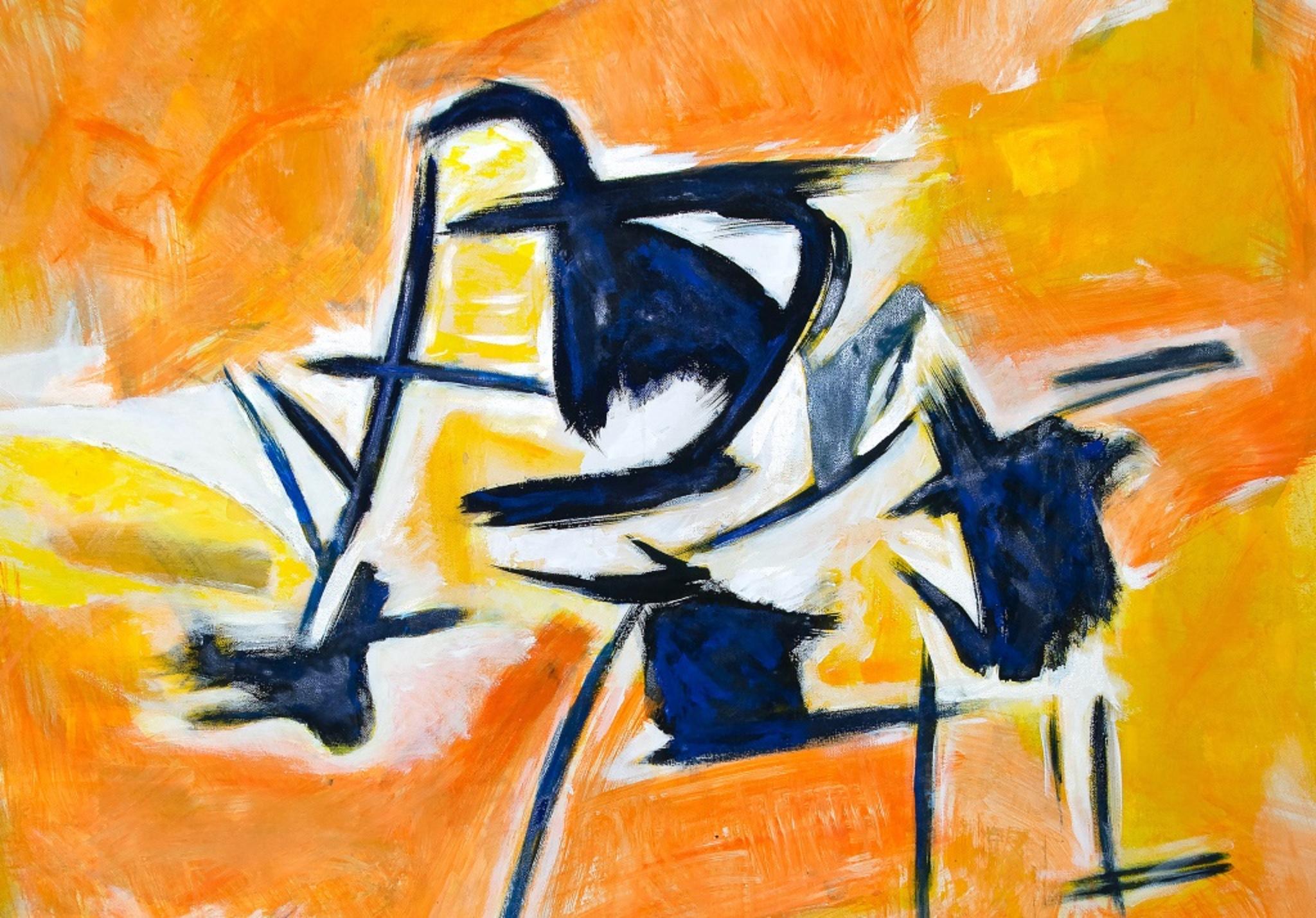 Die orangefarbene Inspiration  Ölgemälde auf Leinwand von G. Lo Fermo – 2020 – Painting von Giorgio Lo Fermo
