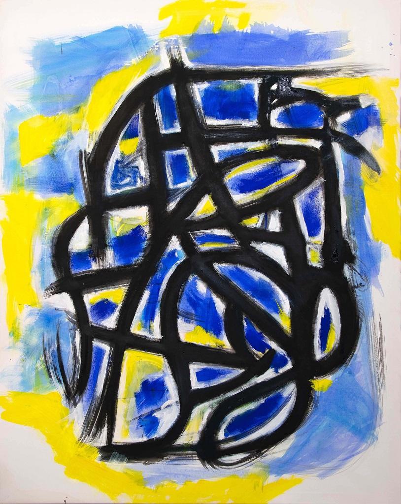 Giorgio Lo Fermo Abstract Painting – Gelber Impressionismus –  Ölgemälde auf Leinwand von G. Lo Fermo – 2020