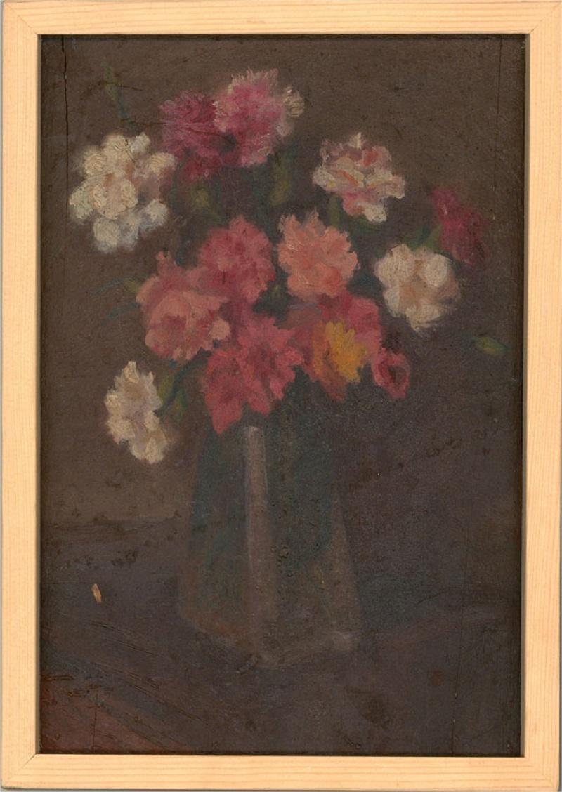 Giorgio Matteo Aicardi (1891-1985) - Mid 20th Century Oil, Pink Flowers 1