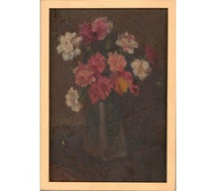 Giorgio Matteo Aicardi (1891-1985) - Mid 20th Century Oil, Pink Flowers