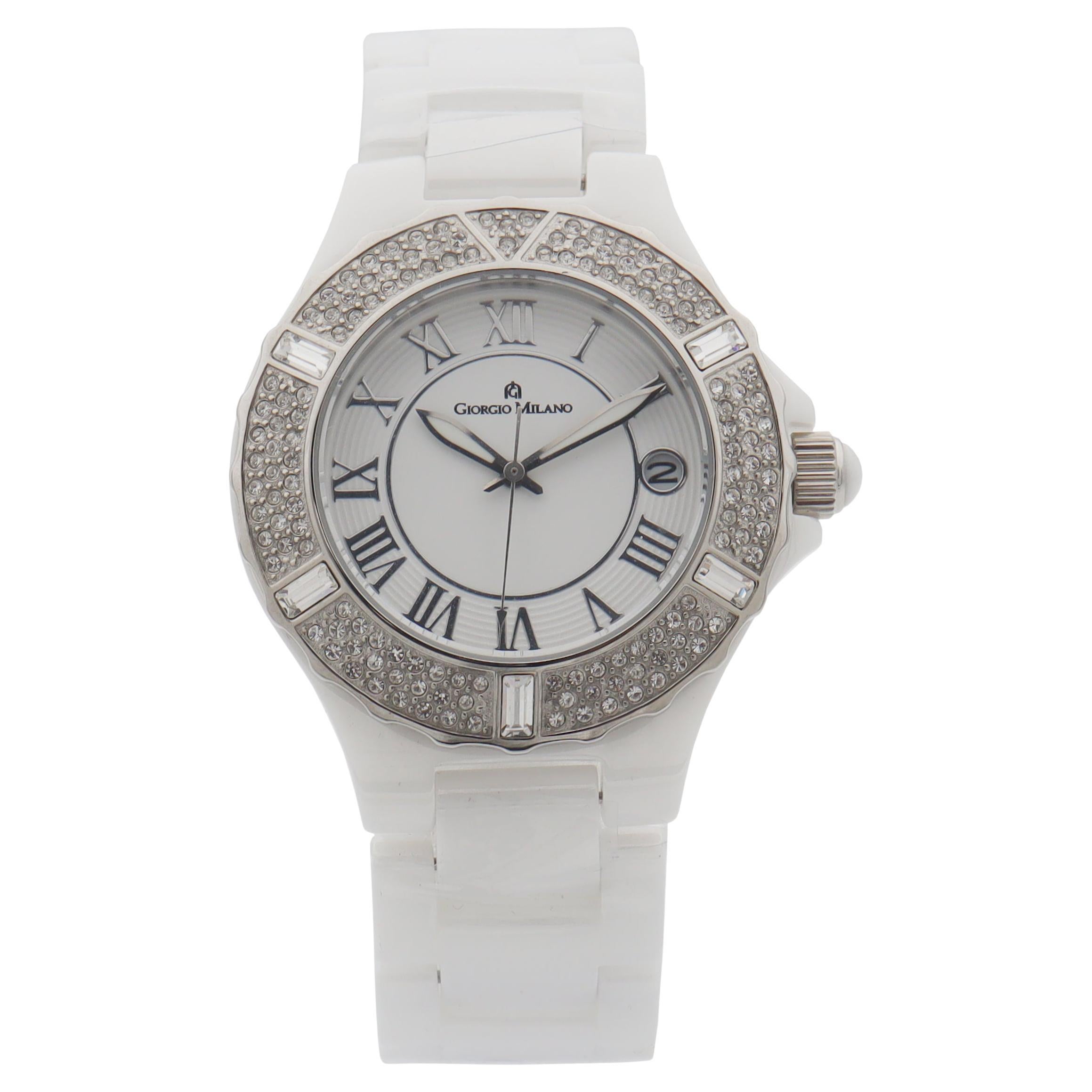 Giorgio Milano Ceramic Date White Dial Quartz Ladies Watch 863CWST01 For Sale