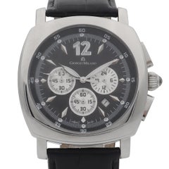 Giorgio Milano Edelstahl-Herrenuhr mit schwarzem Zifferblatt und Quarz 864ST032