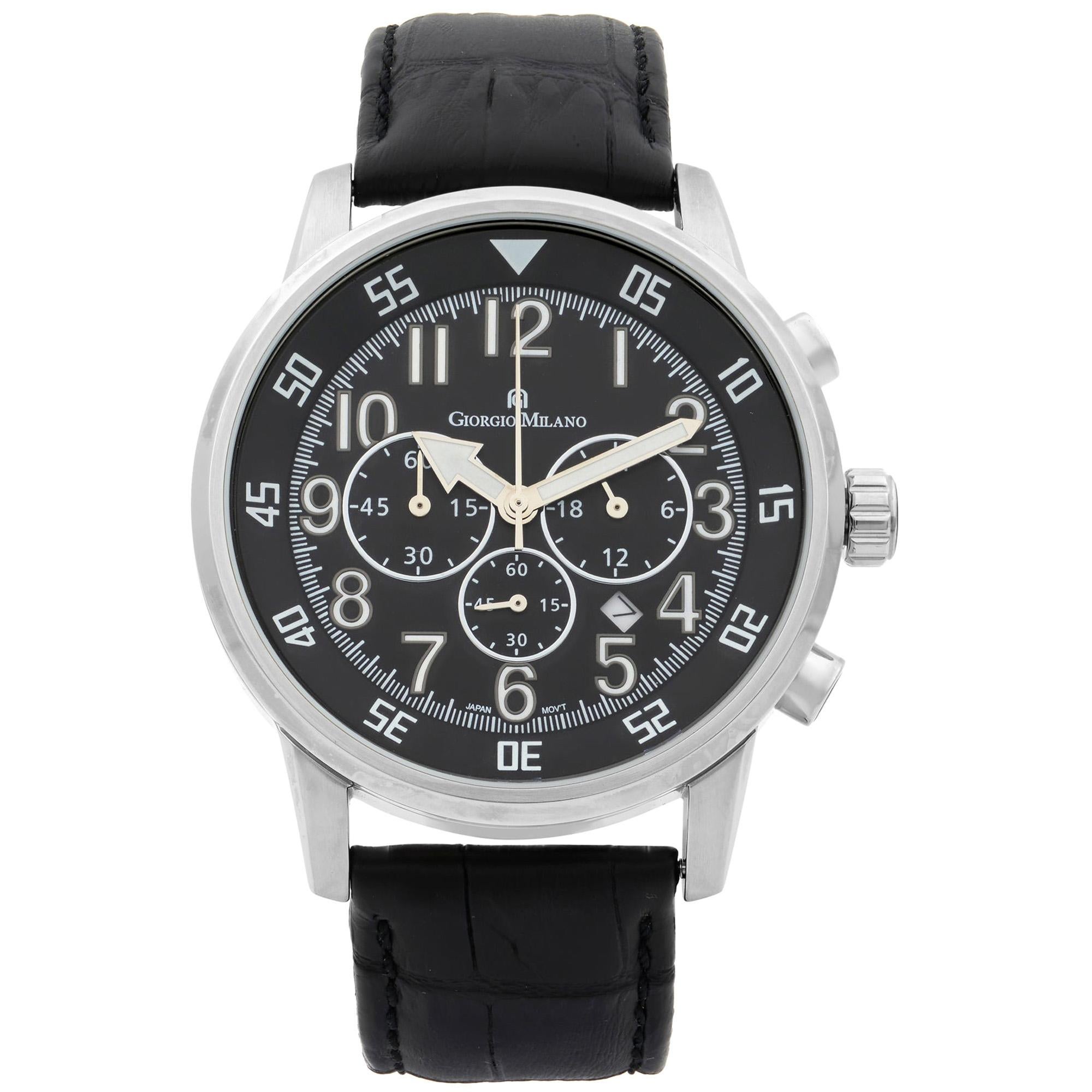 Giorgio Milano Steel Chronogprah Black Dial Quartz Men's Watch GM853SLBK