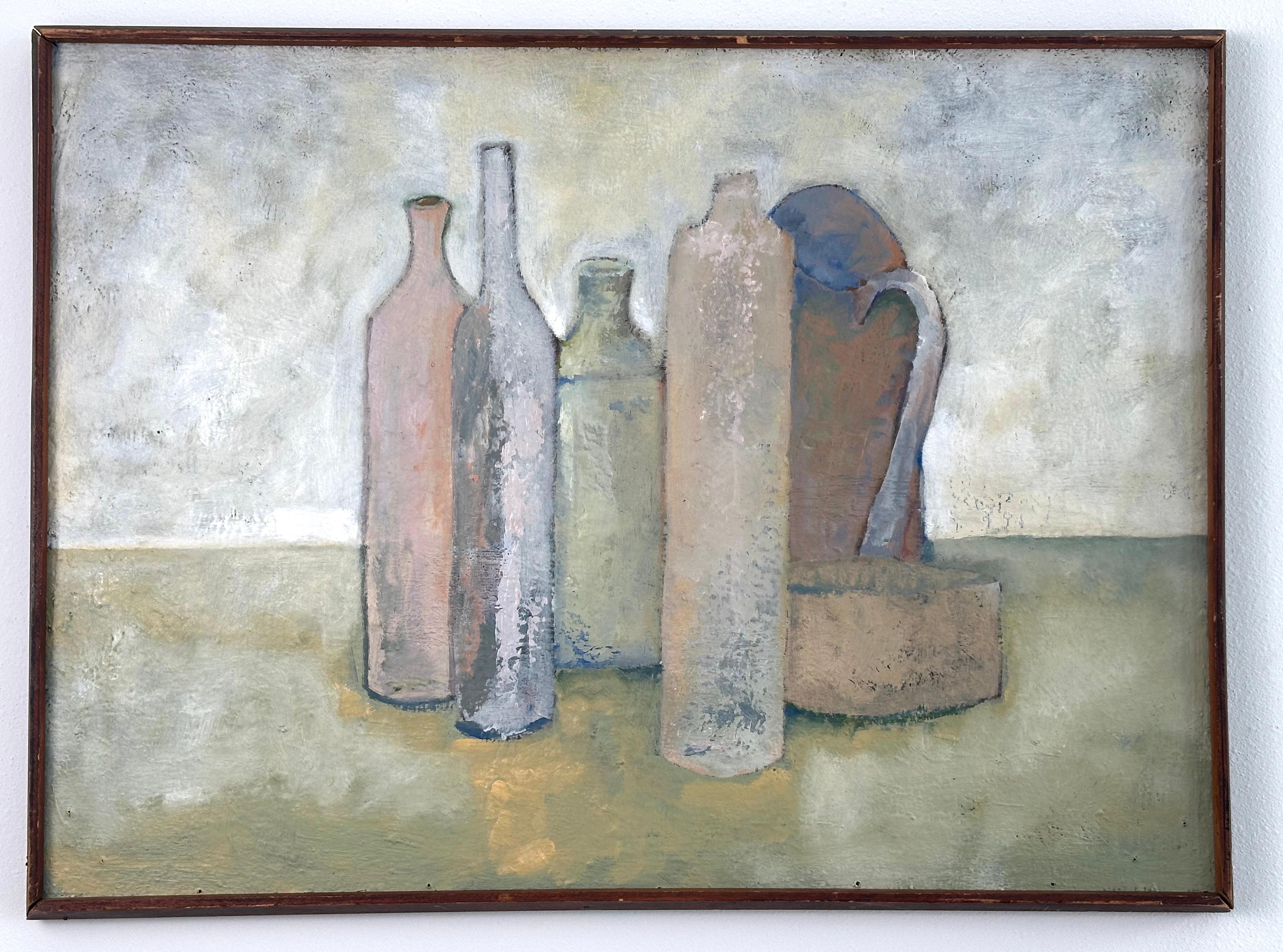 Still-Life Painting de Giorgio Morandi - Cuadro de bodegón de botellas de mesa