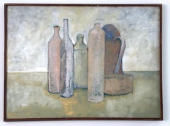 Bottiglie da tavolo pittura di natura morta