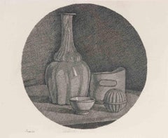 Grande Natura Morta Circolare con Bottiglia... -Radierung von Giorgio Morandi-1946