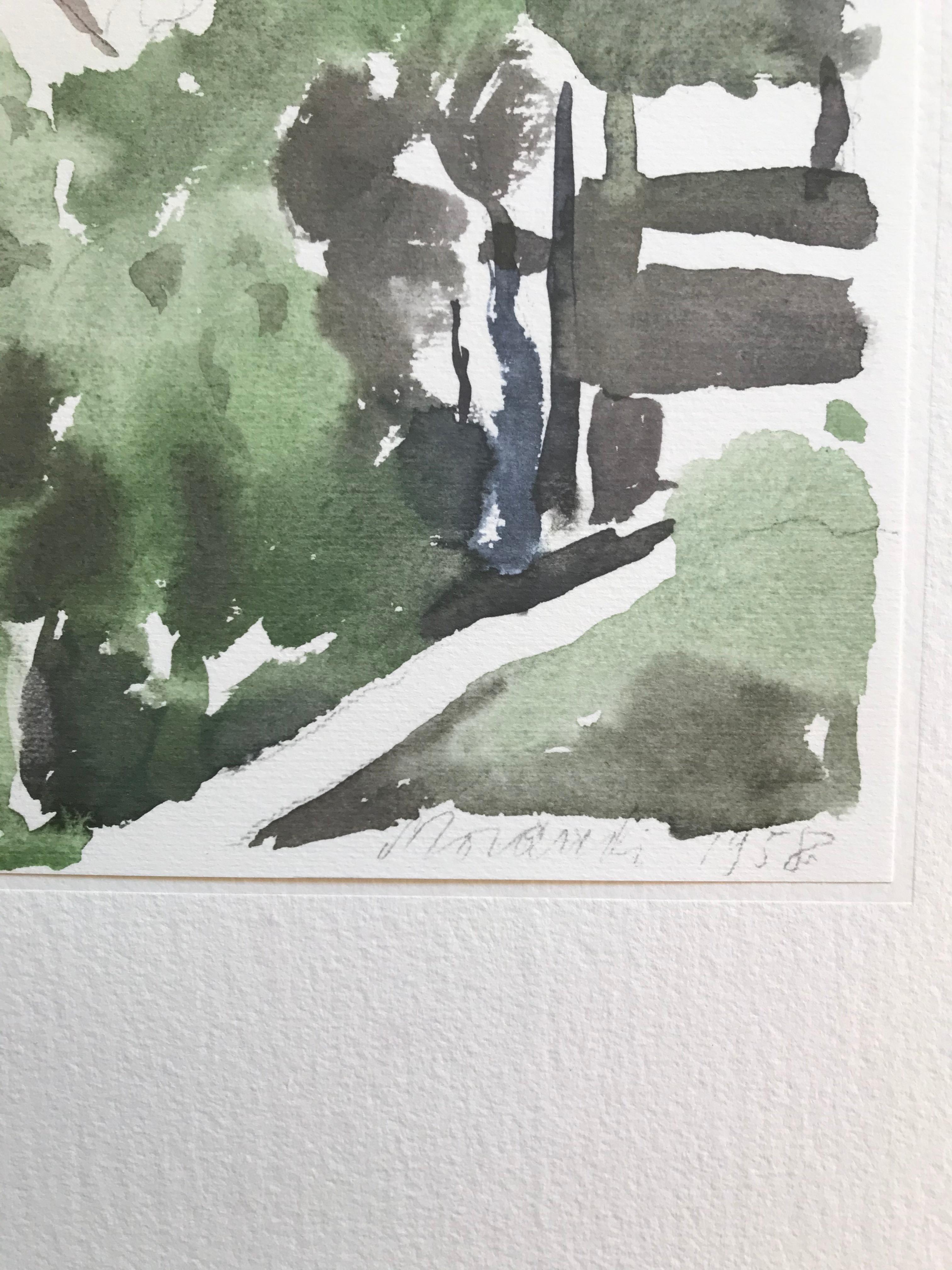Paysage - Impression offset vintage d'après Giorgio Morandi - 1973 en vente 1